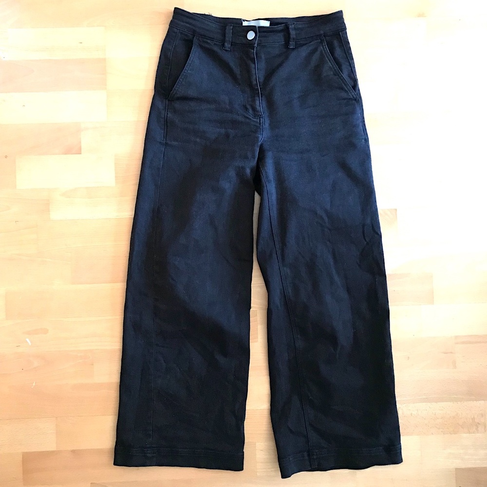 Everlane Wide leg Cropped Pant size 2 Black